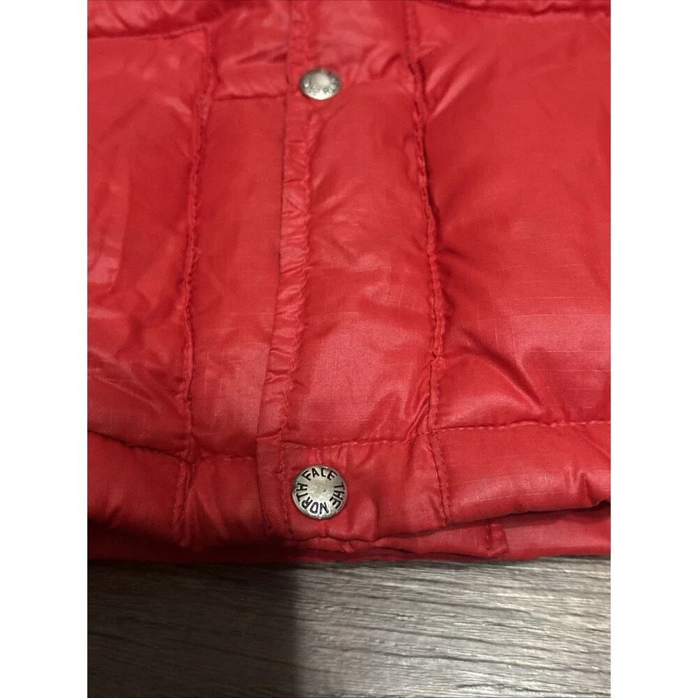 Vintage 70s The North Face Brown Label Red Snap Button Puffer Vest Size S Gorp